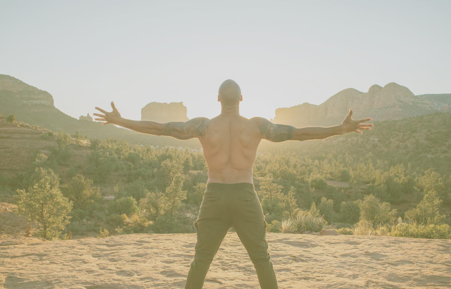 Yoga posture in natural light